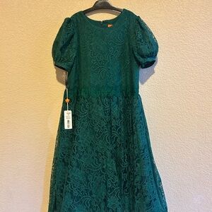 Tadashi Shoji Green Puff Sleeve Sundress